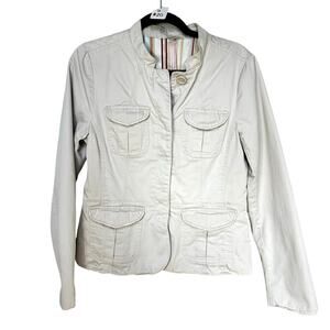 06 Vintage Old Navy Y2K Style Flap Pocket Button Up Mandarin Collar Jacket Sz: M